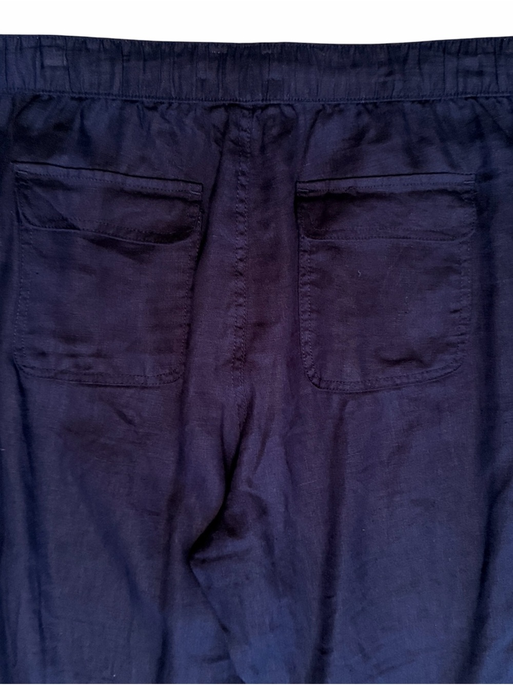 C&C California Navy Blue Linen Drawstring Jogger Pant L - Picture 5 of 8